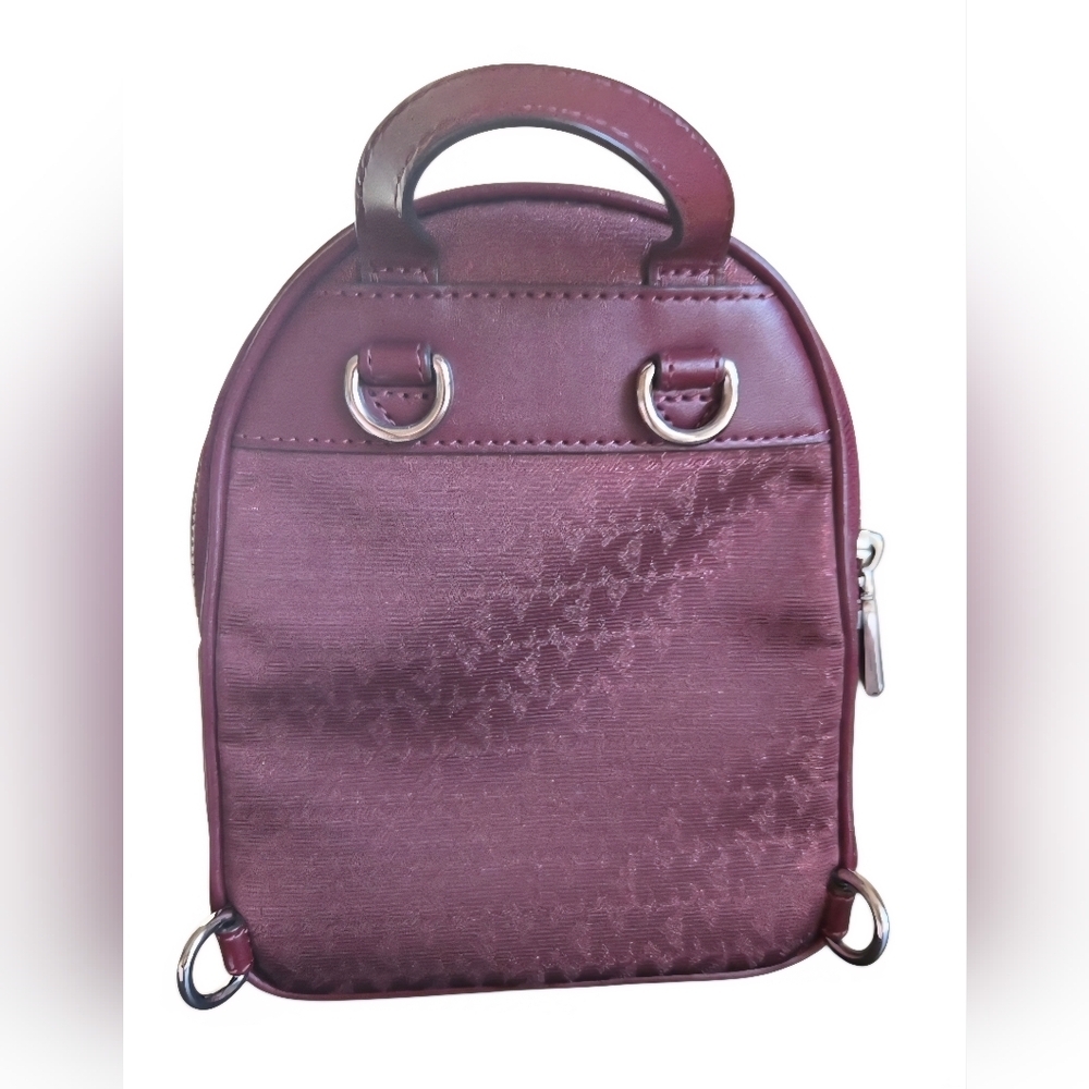 Michael Kors Brooklyn Mini Burgundy Backpack In EUC - Picture 5 of 9